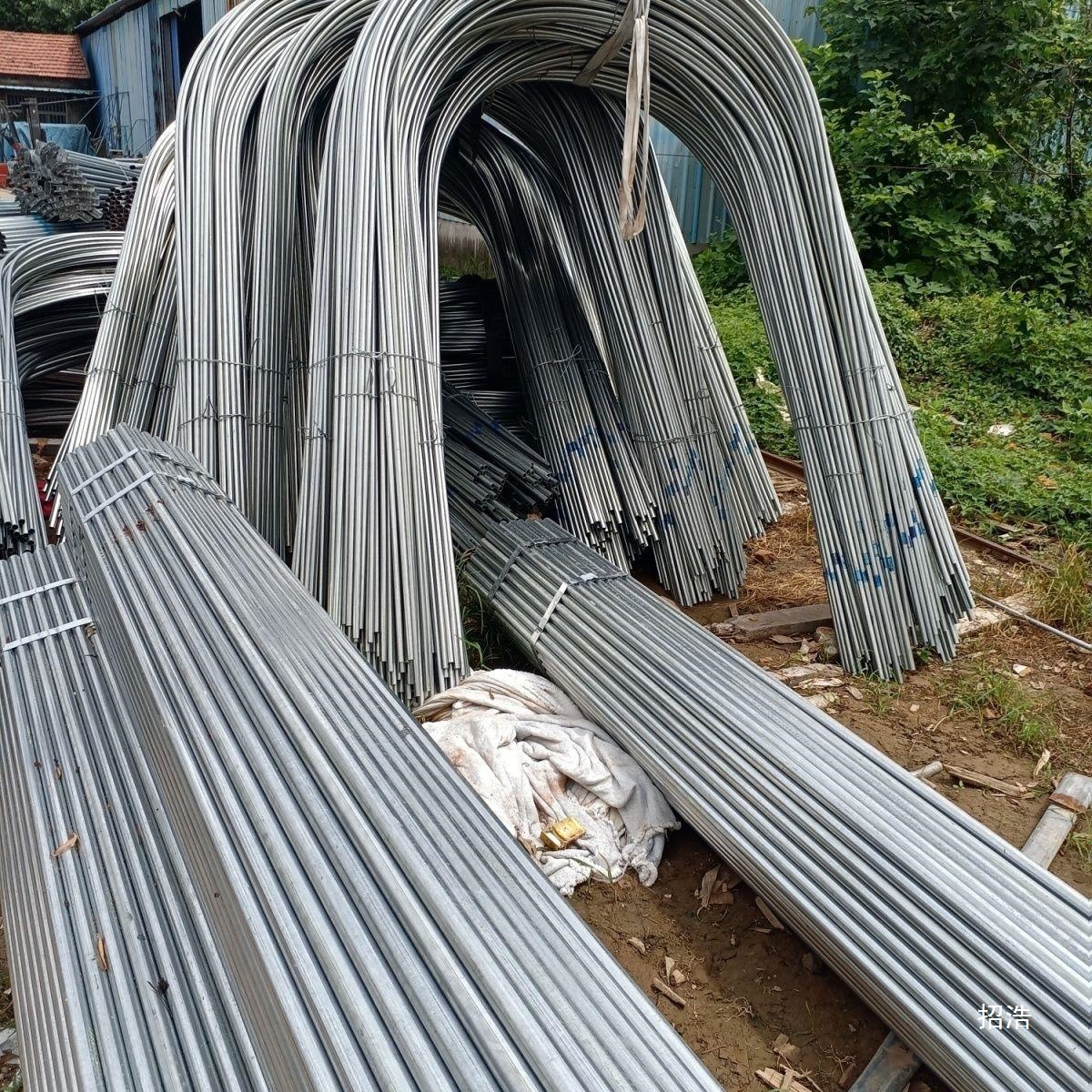 热镀锌钢管整套温室大棚骨架防锈卷膜杆拱杆立柱U型架豆角架