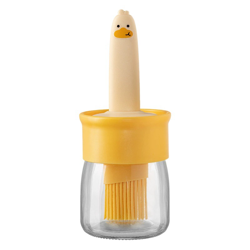 Утенок масляная щетка Бутылка Встроенная щетка для барбекю Пищевая кухня Силиконовая масляная щетка Высокотемпературная устойчивая щетка