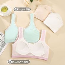 少女发育期固定杯文胸初高中学生运动防走光裹胸无缝女大童小背心