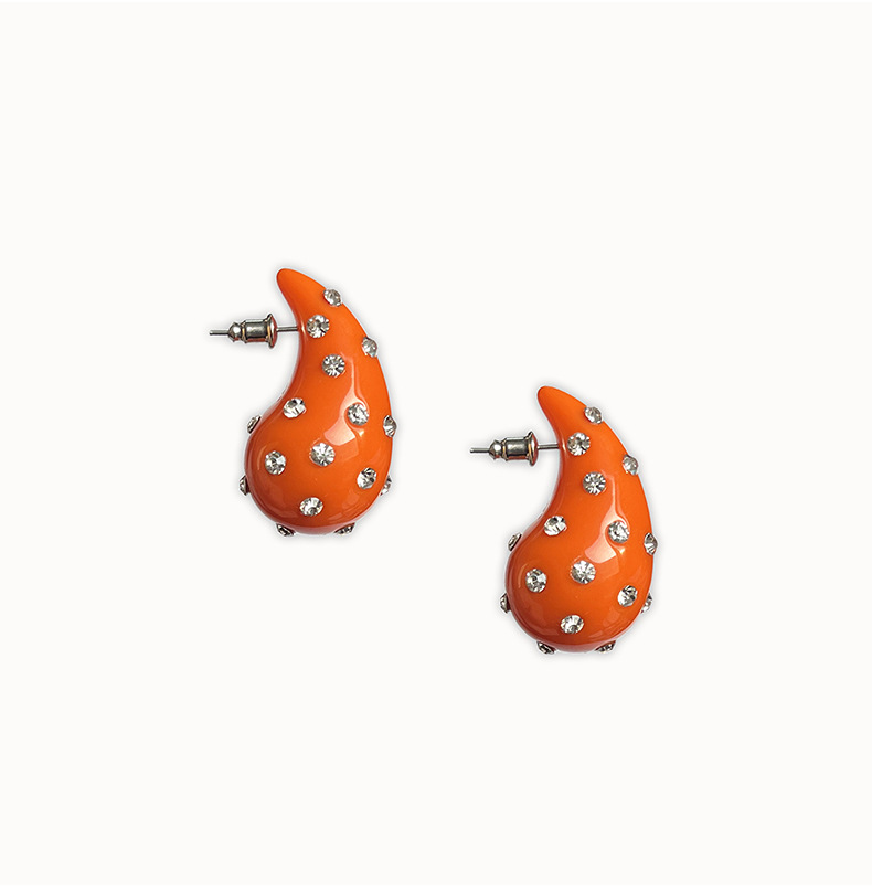 1 Pair Cute Water Droplets Inlay Arylic Rhinestones Ear Studs display picture 2