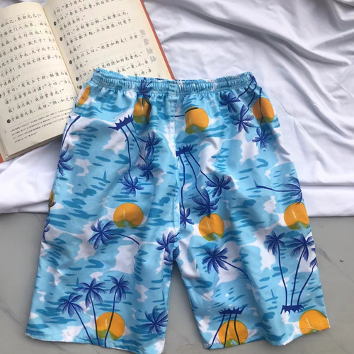 Beach pants for men, summer casual ice silk five-pocket pants, thin men's beach pants for walking