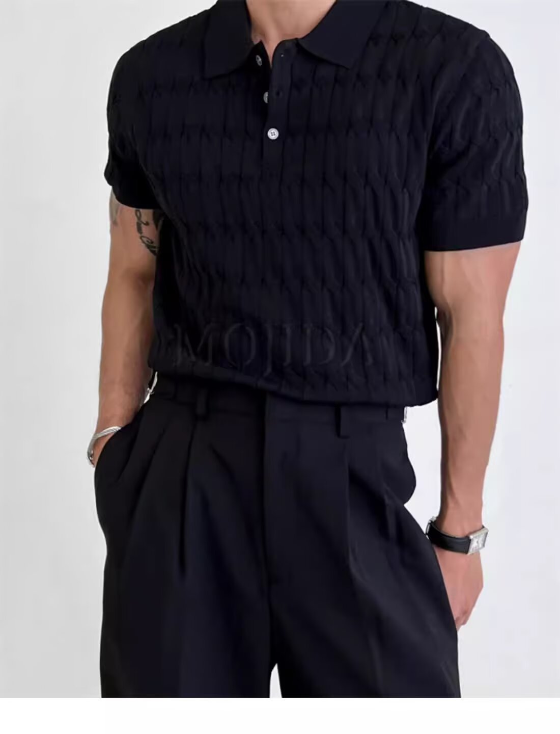 Men's Short Sleeve Polo Shirt Breathable Slim Fit Casual Summer Top_voghion.com
