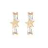 Brand golden earrings, goods, jewelry, zirconium