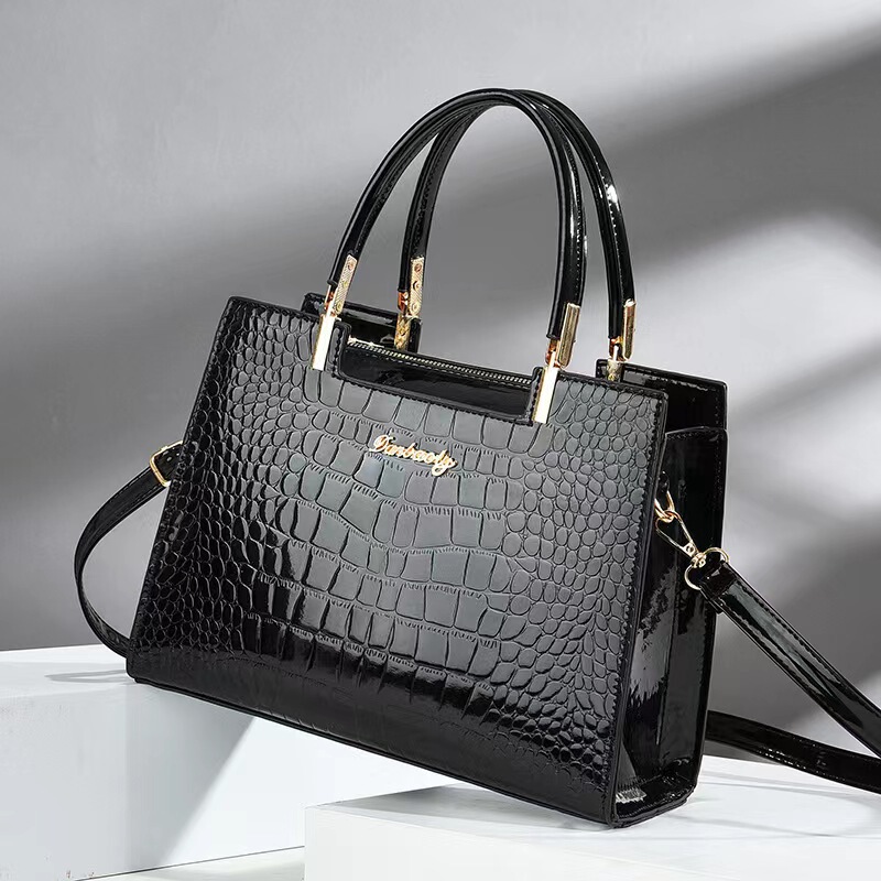 Taizhou Women's Bag Bright Leather Stone Pattern Elegant Ladies Handbag Bag Shoulder Crossbody Bag Large Capacity Bag Taizhou Women's Bag Bright Leather Stone Pattern Elegant Ladies Handbag Bag Shoulder Crossbody Bag Large Capacity Bag