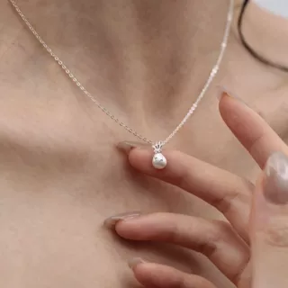 S925纯银迷你福袋项链女小众高级感轻奢个性百搭锁骨链新品配饰潮