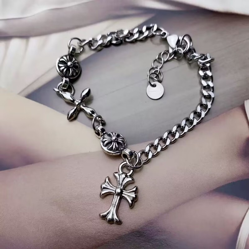 Hot Girl Cross Titanium Steel Bracelet Trendy Men's Trendy Women's Trendy Crow Design High-grade Cold Style Mori Style Bracelet Hot Girl Cross Titanium Steel Bracelet Trendy Men's Trendy Women's Trendy Crow Design High-grade Cold Style Mori Style Bracelet