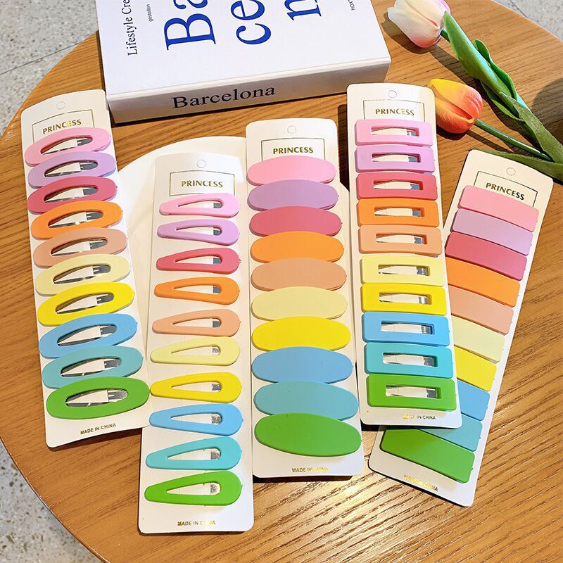 10 Pack ~ Candy Color Simple Hairpin Children's New Summer Broken Hairpin Morandi Fresh Girl Hairpin