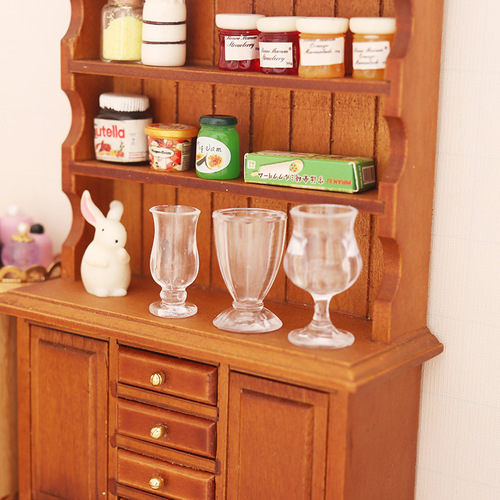 Miniature model red wine glass, milk tea cup, high-stemmed glass, plastic cup 1:6 scale ob11 dollhouse dollhouse
