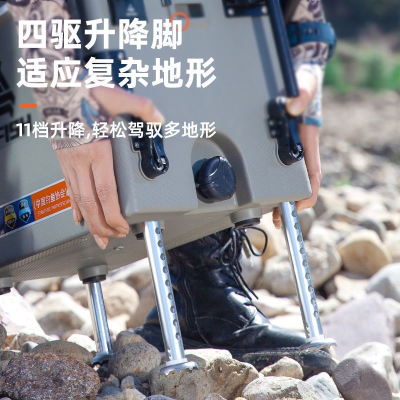 2023 nuevo mini mini caja de pesca 13 litros mini ultra ligero con pies se puede sentar pequeña caja de pesca salvaje al por mayor