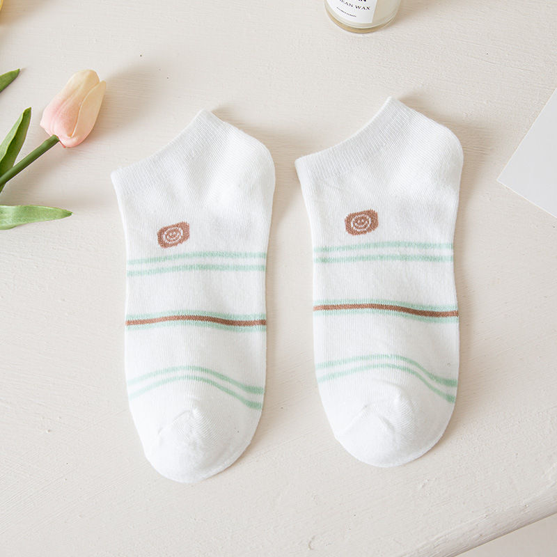 Chica vigorosa de corte bajo Calcetines Bajos de moda de primavera y verano delgados calcetines de tobillo desodorante transpirable absorbente de sudor calcetines suaves de algodón para mujer