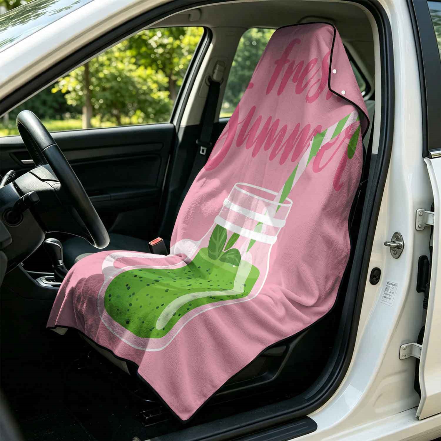 Summer bath towel and car seat cover 2-in-1, ultra-fine fiber outdoor beach and car dual-use universal seat cushion