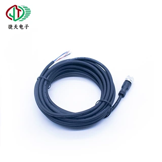 M12母头5芯A扣防水连接器注塑线束加工IP67通信通讯传感器接头