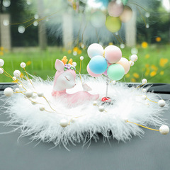 Sweetheart Cute Deer Car Ornament Cartoon Figure Handmade Gift for Friends Car Decorative Supply Girl's Heart Ornament
