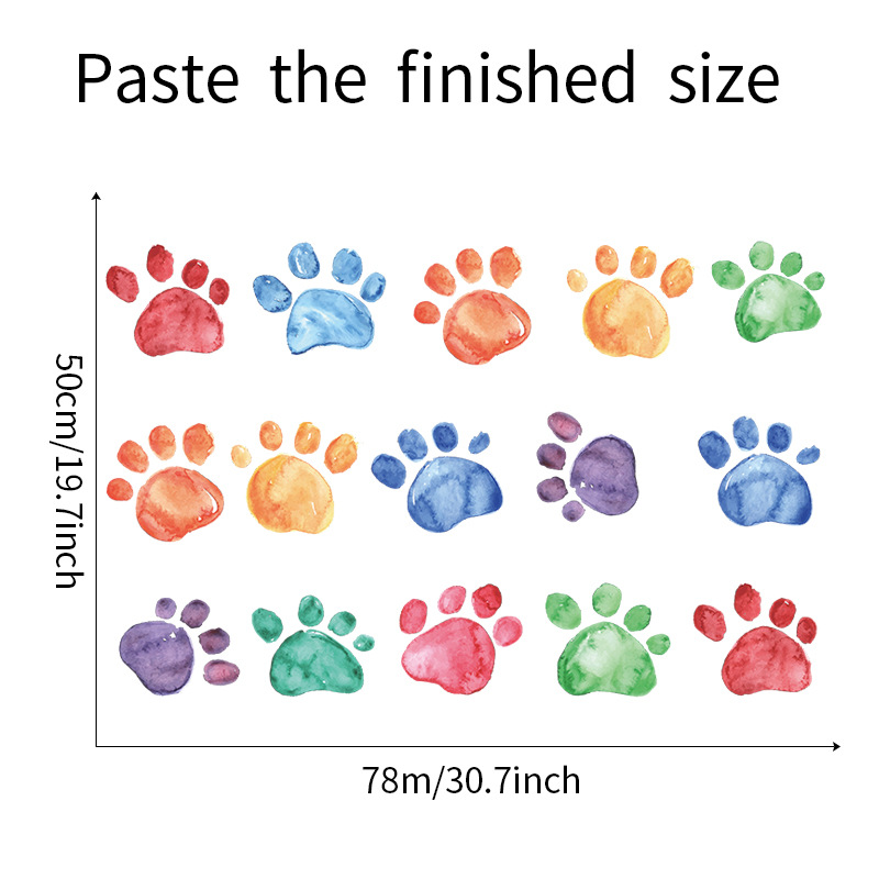 Simple Cartoon Color Paw Print Decorative Wall Stickers display picture 1