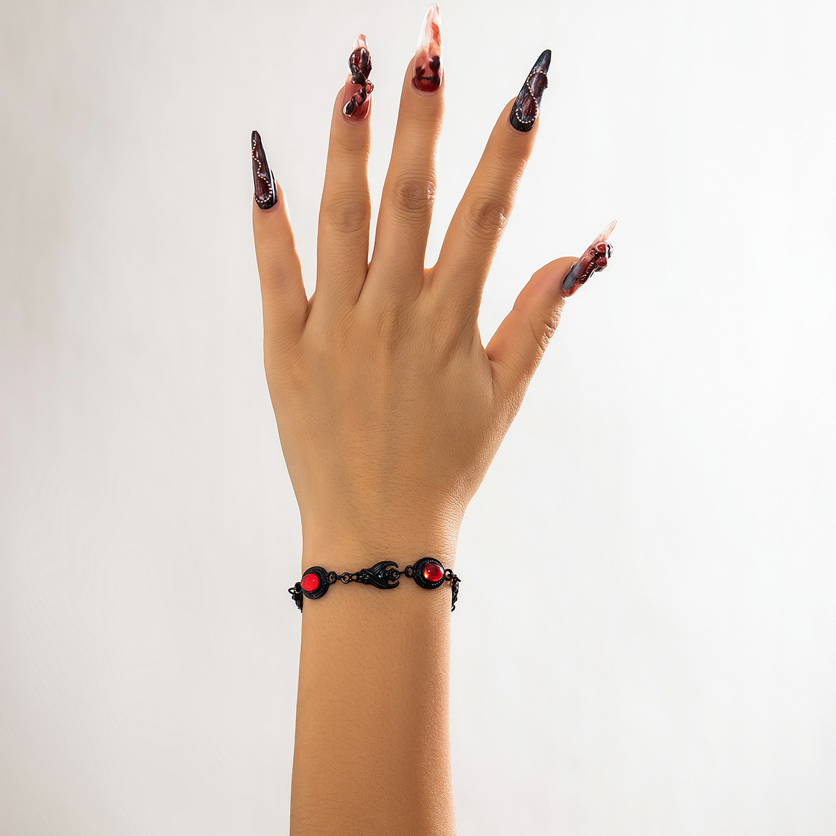 Halloween Personality Demon Gem Gothic Necklace, Niche Cyber Ghost Collar_voghion.com