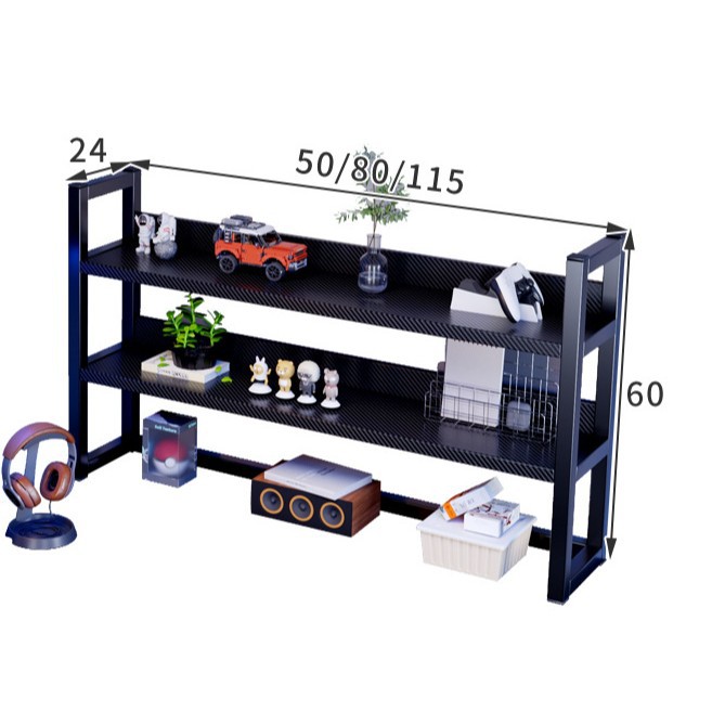 Estante de escritorio pequeño estante de hierro forjado multicapa simple estante de escritorio de oficina estante de almacenamiento de escritorio de escritorio