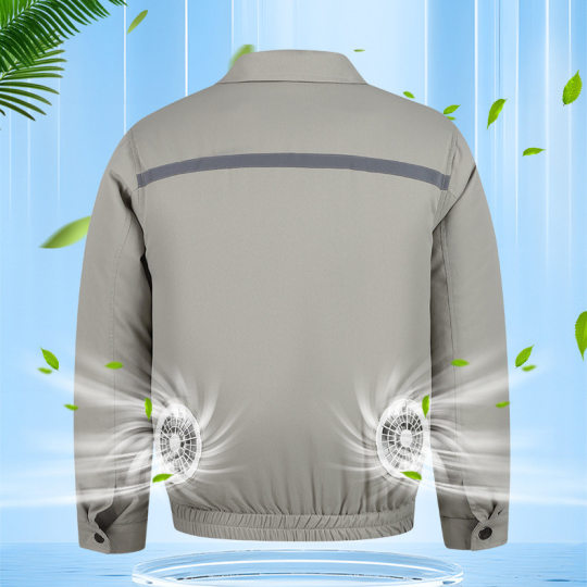 Summer Cooling Air Conditioning Clothing with Fan Reflective Strip Clothing Night Safety Charging Refrigeration Outdoor Labor Protection Work Clothes