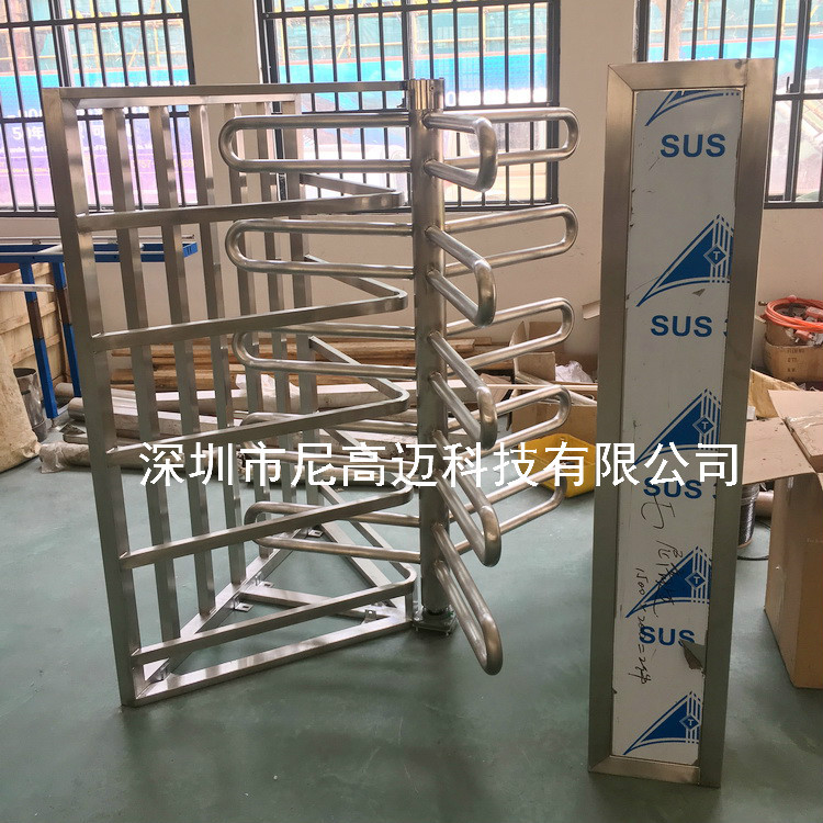 机械手推旋转道闸机火车站景区出入限行半高单向门304不锈钢转闸