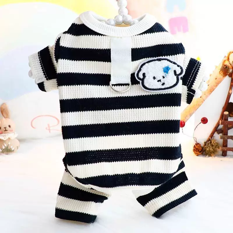 Буксируемая собачья одежда Весна и осень Вафгби Медведь Теди Корки Шиба полосатая четвероногая собачья одежда