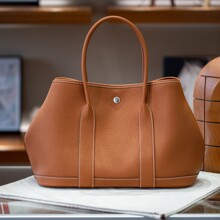 h家头层牛皮Ntogo花园包36不锈钢五金杜克普机车缝制水性可烫边油