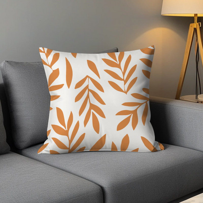 Luz de lujo nórdico simple almohada de viento naranja geométrica impresa de doble cara cojín de ventana flotante decoración sofá sala de estar almohada
