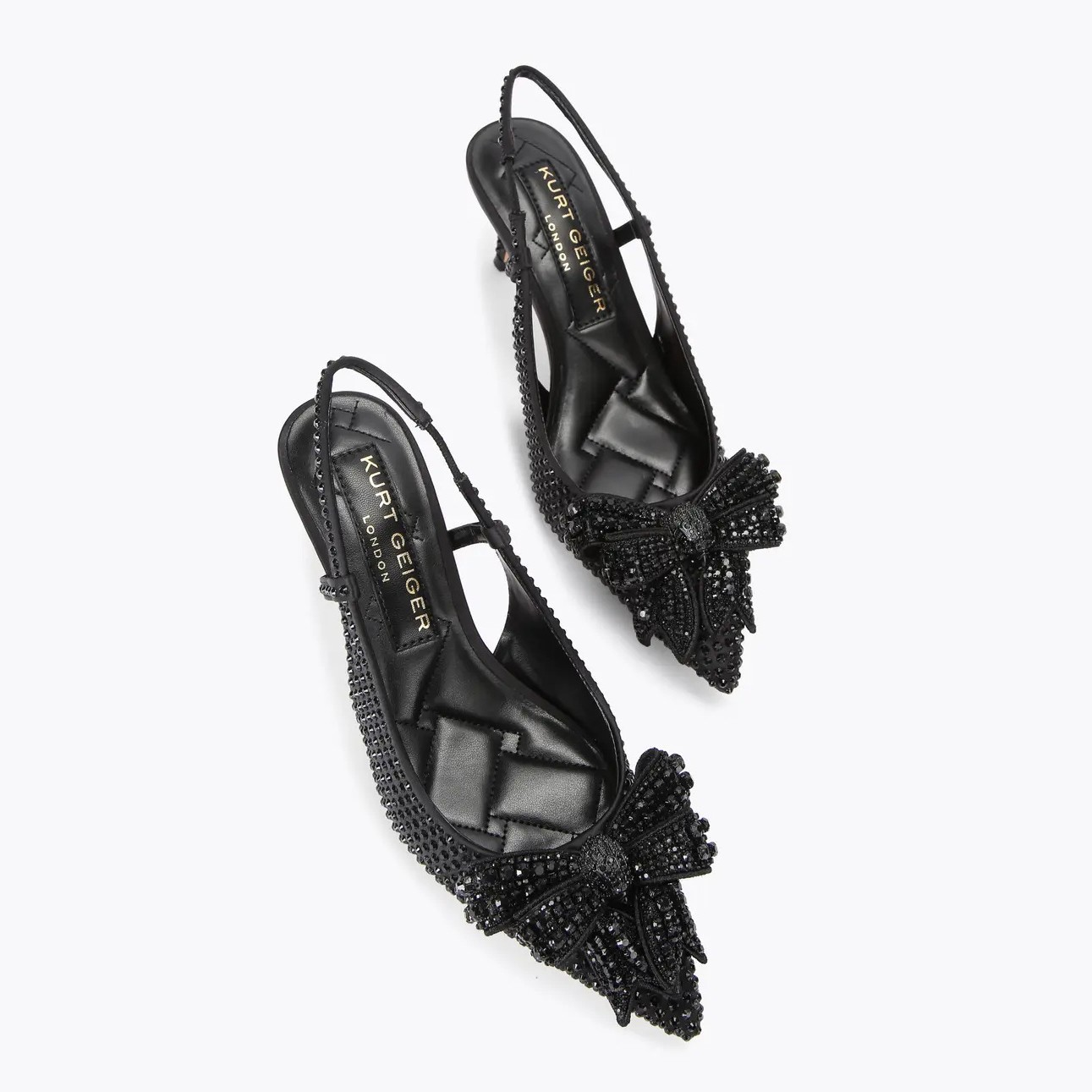 Kurt Geiger Eagle Head Women's High Heels with Rhinestones, New Bowknot Design, Guangzhou Dropshipping