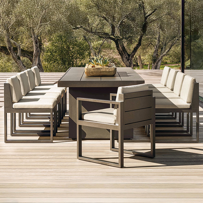 Gran terraza al aire libre patio mesas y sillas impermeables villa de ocio al aire libre mesa y sillas de comedor de teca alojamiento residencial muebles de jardín hotel