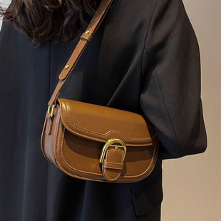 Small small bag, shoulder bag, demi-season fashionable one-shoulder bag, french style