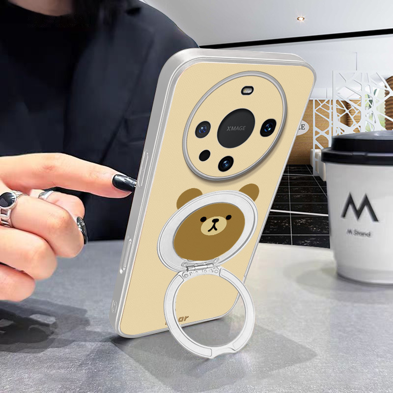 Round Face Panda Mobile Phone Case for Huawei Mate 60 60pro New Mate 50 Magnetic Bracket 40pro Case