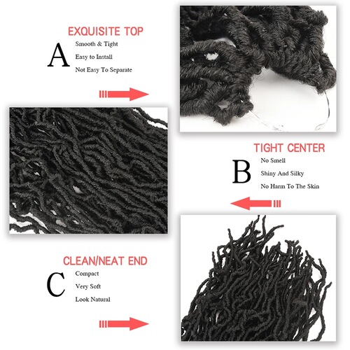 Direct Supply NU Locs 14/18/24/30/36 inches 21 roots Synthetic False Hair Irregular Worm Curl