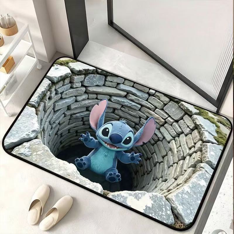 Transfronterizo 3D visual tarjeta de esterilla antideslizante esterilla de baño ventilada esterilla de suelo de inodoro de absorción de agua puerta de entrada esterilla de suelo de barro de algas image 12
