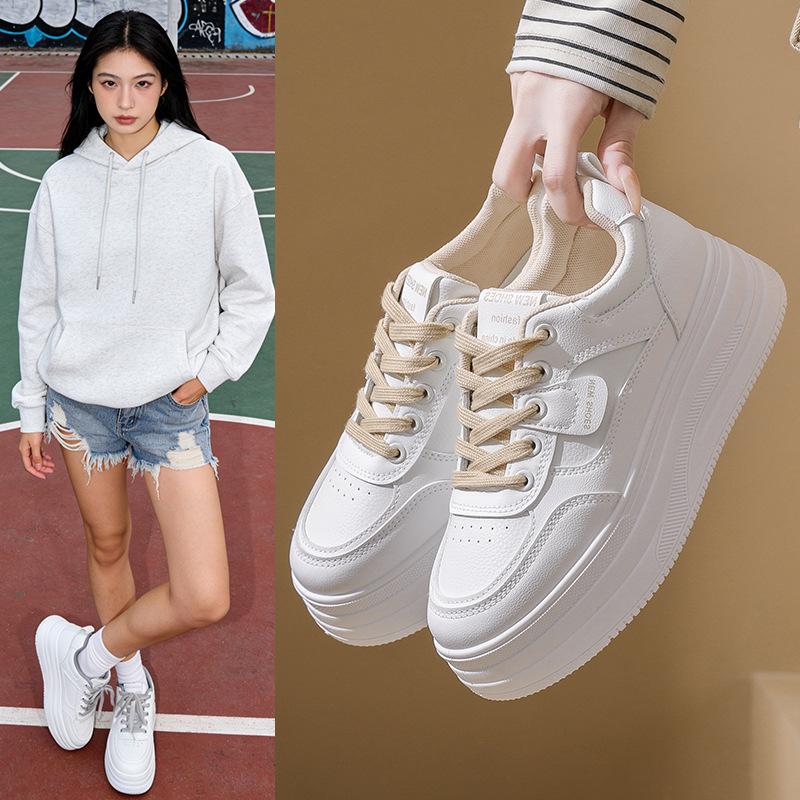 2026 Spring New Style Ins Korean Style Breathable White Shoes for Female Students Thick-Soled Versatile Casual Sports Sneakers Hda20 2026 Spring New Style Ins Korean Style Breathable White Shoes for Female Students Thick-Soled Versatile Casual Sports Sneakers Hda20