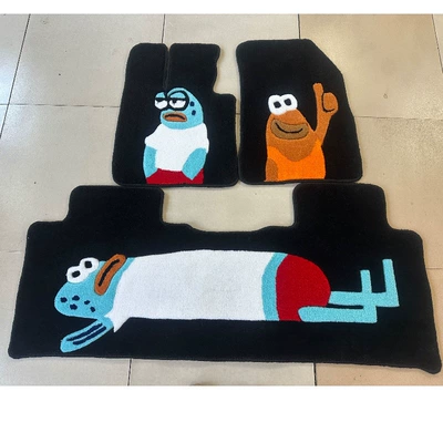 cartoon ugly fish floor — Car Carpet