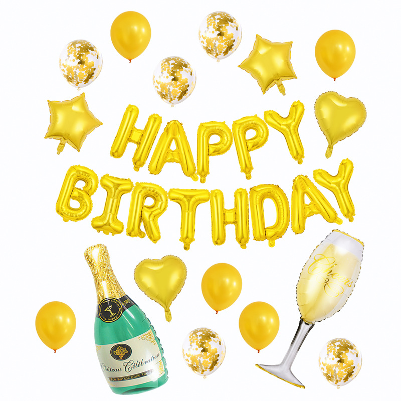Amazon Venta caliente botella de champán traje globo de aluminio fiesta de cumpleaños decoración globo de papel de aluminio