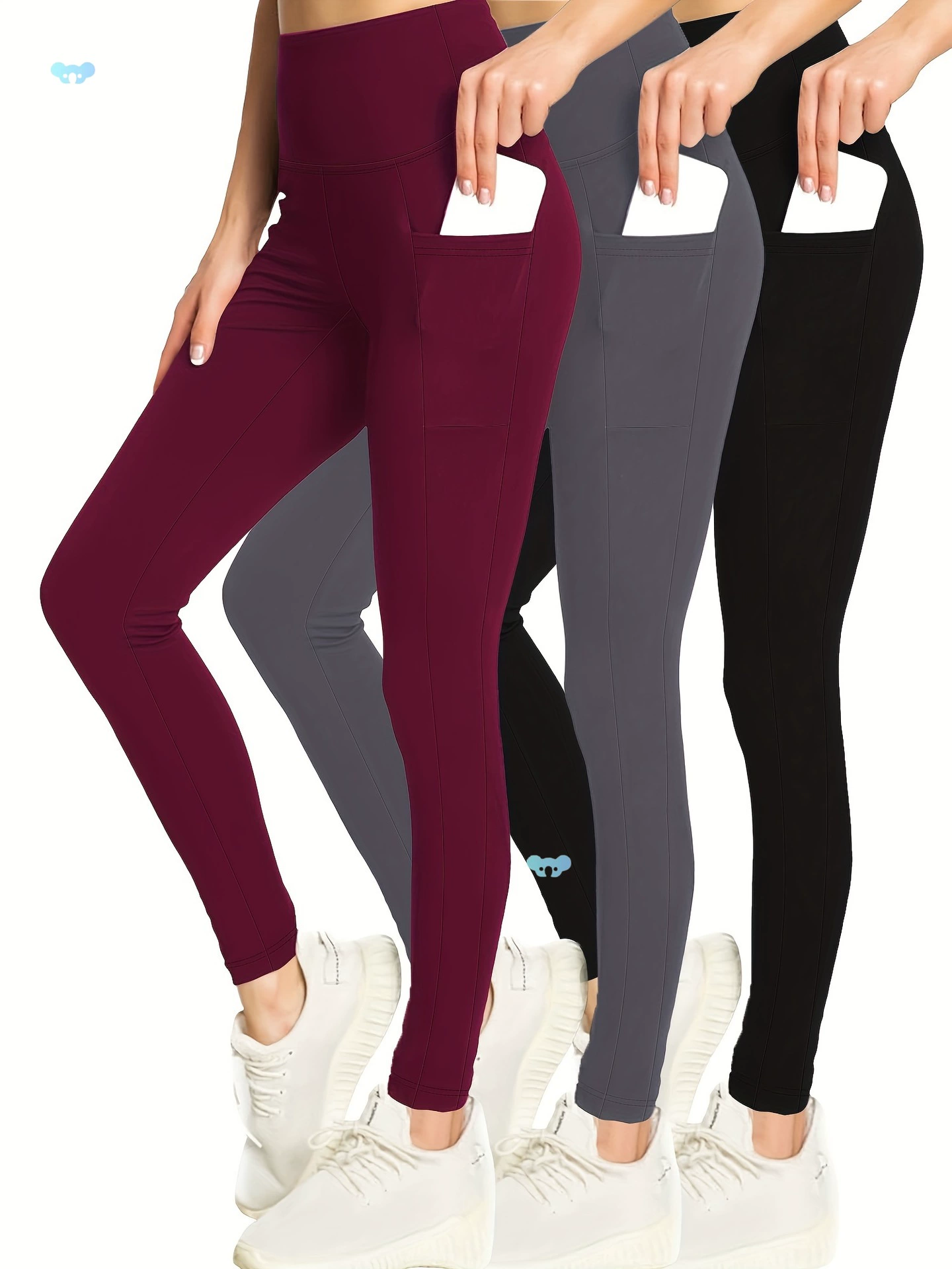 3 шт. леггинсы для йоги с высокой талией и боковыми карманами, эластичные трансграничные