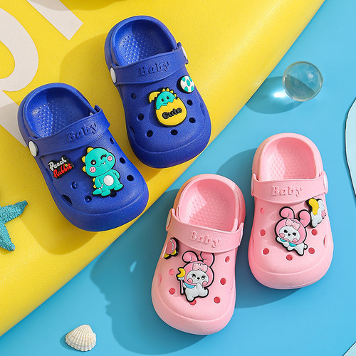  Summer Slippers for Girls and Boys Non-Slip Baotou Soft Bottom Baby Children's Crocs Baby Sandal Slippers Wholesale