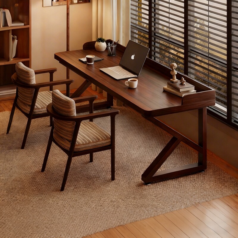 Double Desk Solid Wood Study Bedroom Computer Desk Antique Style Long Desk Home Study Desk Workbench