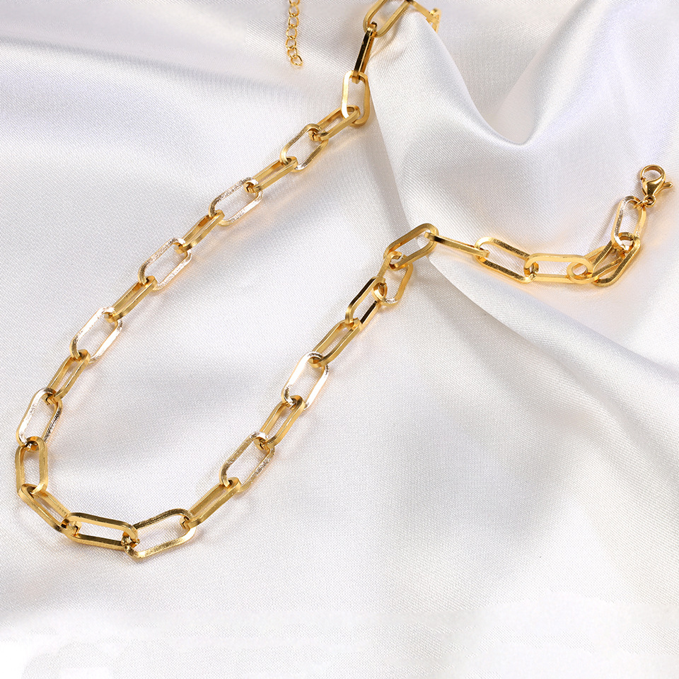 Retro Einfacher Stil Geometrisch Rostfreier Stahl Überzug 18 Karat Vergoldet Halskette display picture 4
