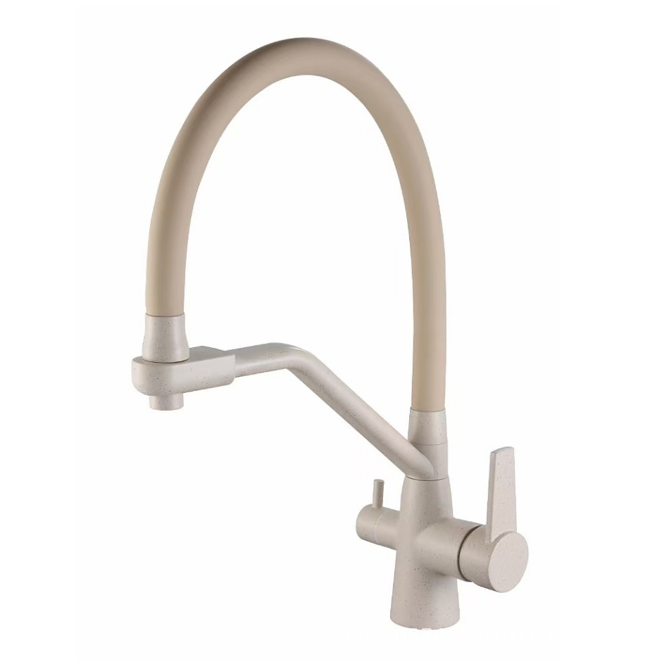 Three-in-one kitchen faucet, copper body, rotatable and pull-out sink, dual-purpose for cold, hot and pure water direct drinking, single-hole export undefined