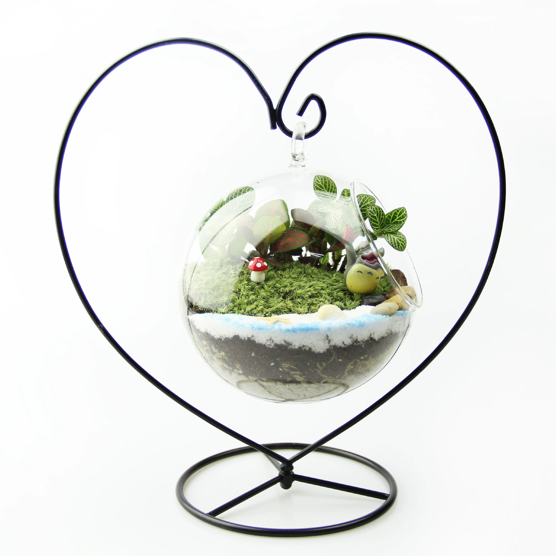 Креативное живое растение подарок мох микро пейзаж костюм Любовь 12 см плоское дно подвесная бутылка День Святого Валентина