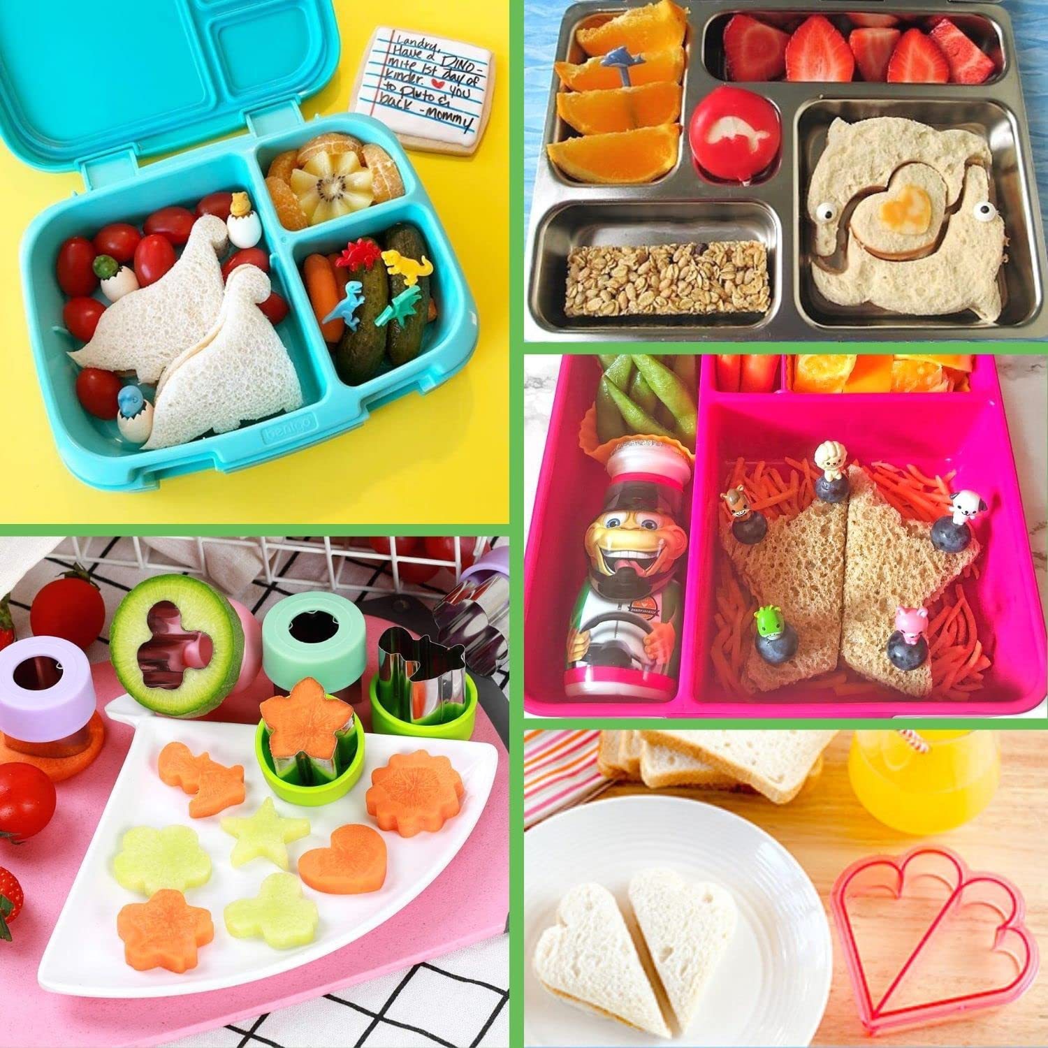 Amazon 28 piezas herramientas para hornear PS material sándwich molde de pan vegetal y fruta galleta corte caja de color image 6