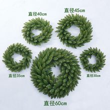 跨境新品圣诞花环藤条30cm花圈门挂商场酒店装饰品圣诞节场景布置