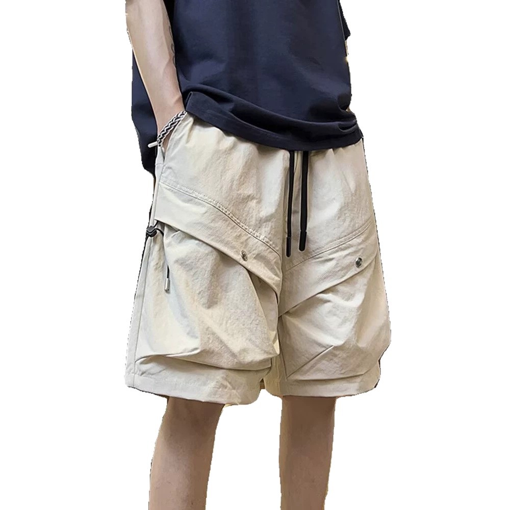 Men's Summer Cargo Shorts Trendy High Street Style Large Pockets Sporty High End Casual Five Point Pants_viptrois.com