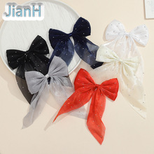 蝴蝶结布艺雪纱蕾丝点钻 日韩儿童头饰发饰配件 diy服装包包辅料