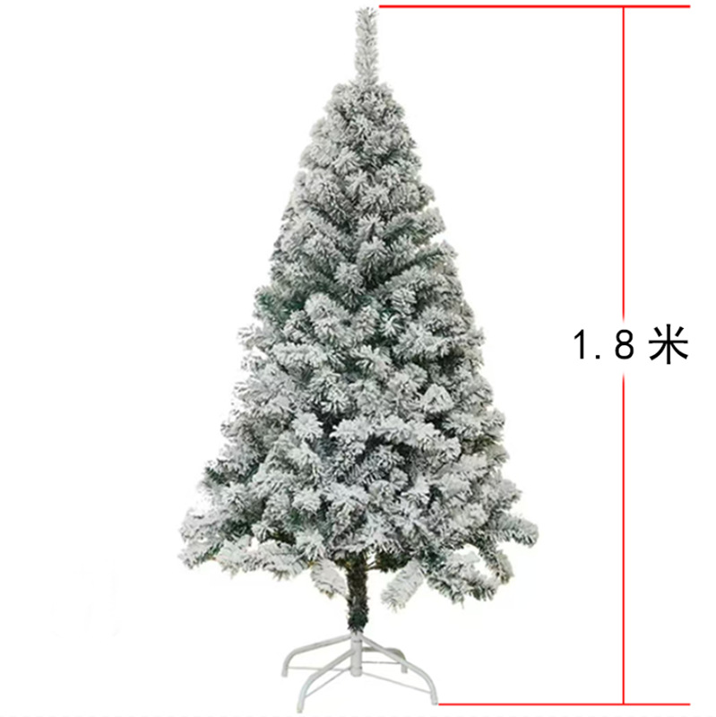 Nueva decoración navideña transfronteriza, árbol de Navidad de PVC realista para hotel, de pie, flocado, con diseño de lápiz, plegable, venta al por mayor de fábrica.