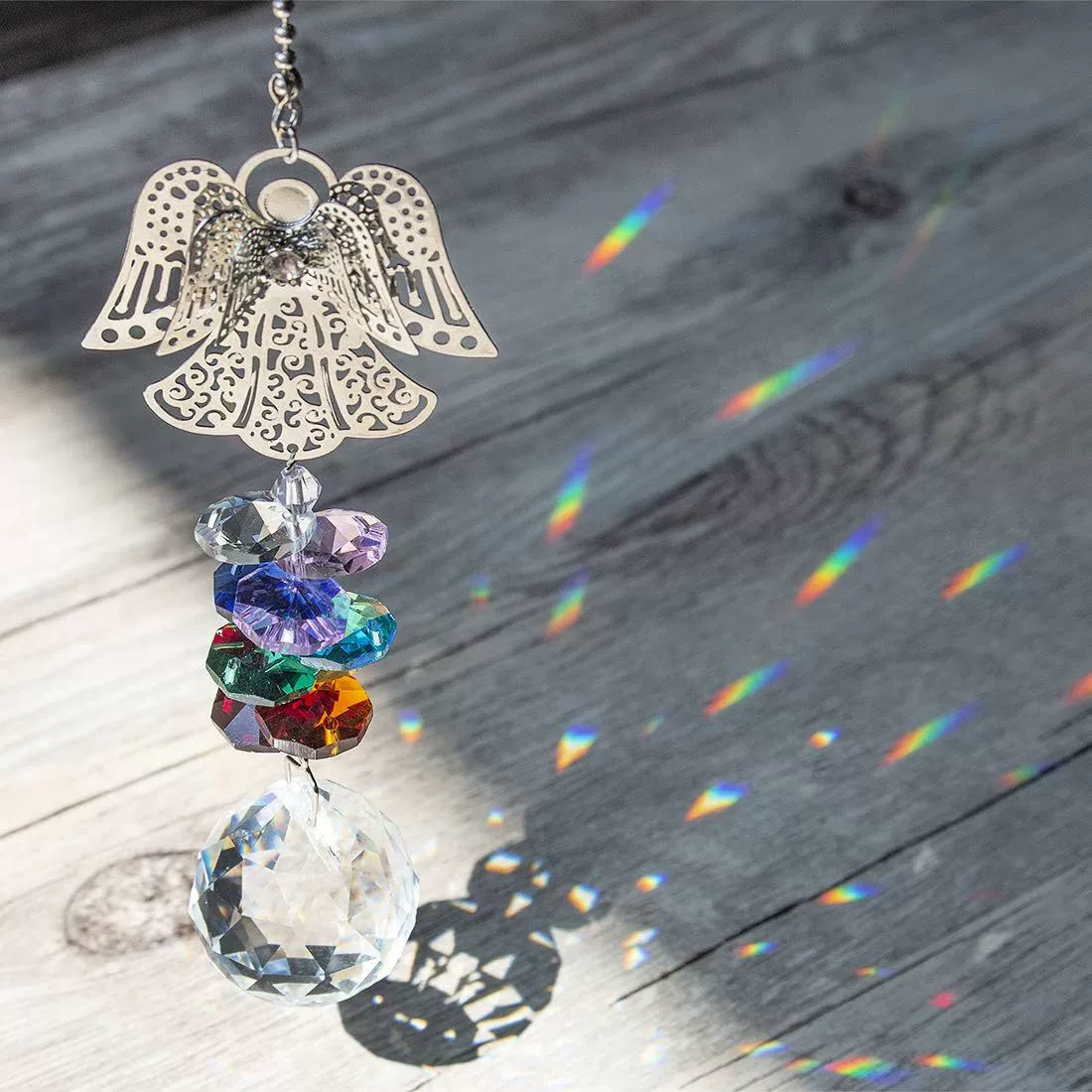 SunCatcher Crystal Guardian Angel Автомобильное зеркало заднего вида Подвеска Sun Catcher Садовые поделки Ветряной колокольчик