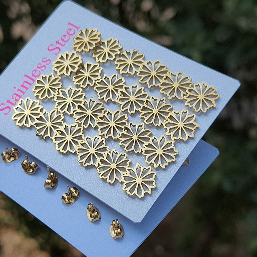 Moda y acero inoxidable simple, con pendientes redondas de zircon, auriculares con agujeros para los oídos, accesorios para los oídos exquisitos image 75