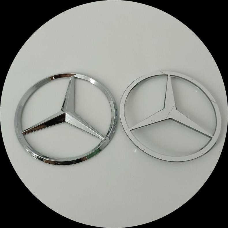 Mercedes-Benz three-pointed star emblem, electroplated, for A-Class, C-Class, and E-Class models, can be applied to the trunk, 9cm