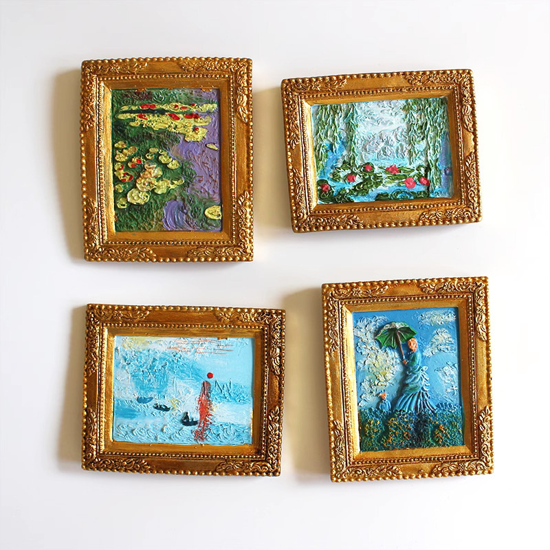 Elegant, Classical Style Elegant Classical Oil Painting Resin Refrigerator Magnet