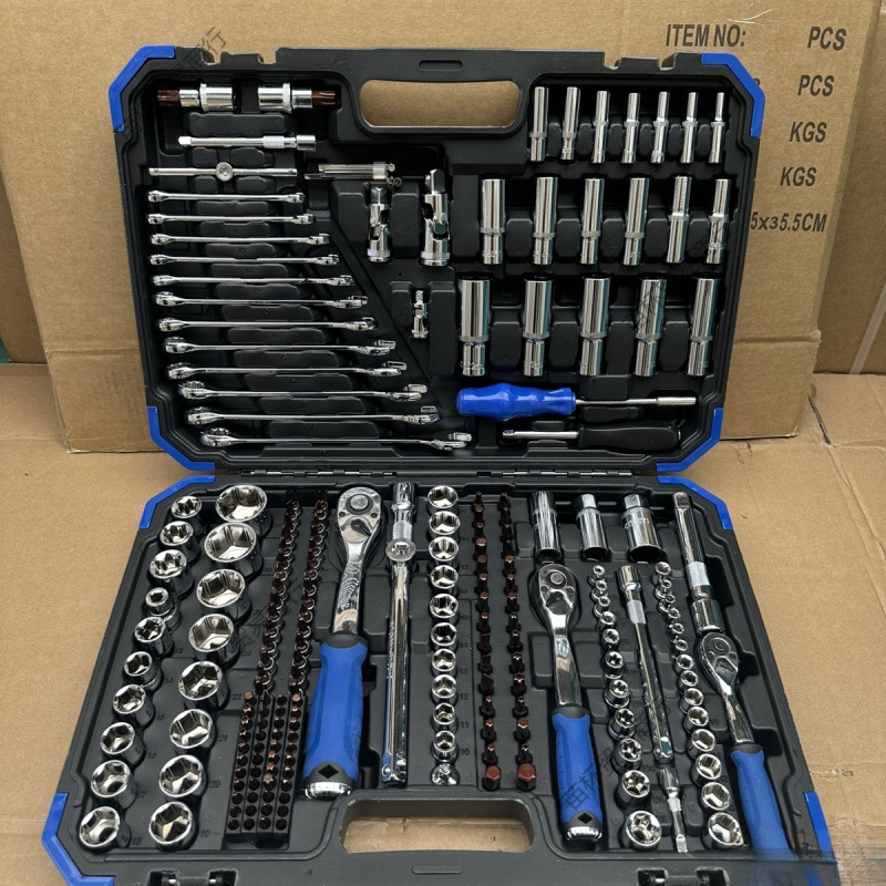 件修车工具套装汽修维修汽车套筒扳手组套棘轮快速扳手组合